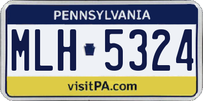PA license plate MLH5324