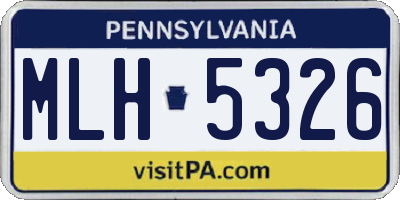 PA license plate MLH5326