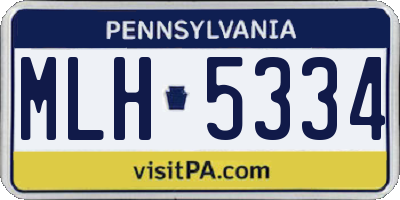 PA license plate MLH5334