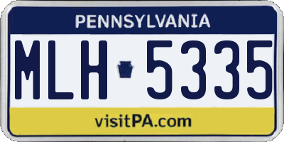 PA license plate MLH5335