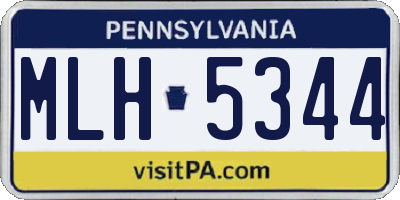 PA license plate MLH5344
