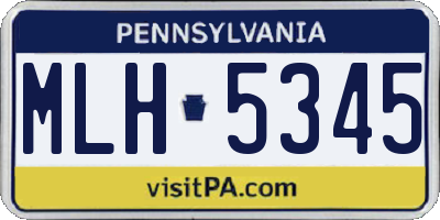 PA license plate MLH5345