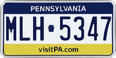 PA license plate MLH5347
