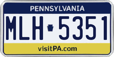 PA license plate MLH5351