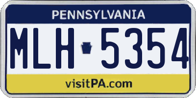 PA license plate MLH5354