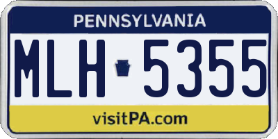 PA license plate MLH5355