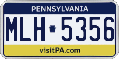 PA license plate MLH5356