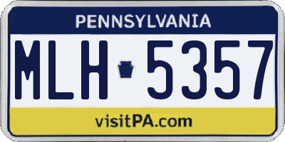 PA license plate MLH5357