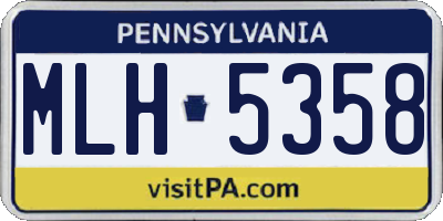 PA license plate MLH5358
