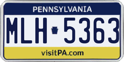 PA license plate MLH5363