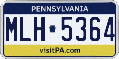 PA license plate MLH5364