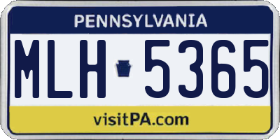 PA license plate MLH5365