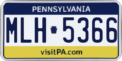 PA license plate MLH5366