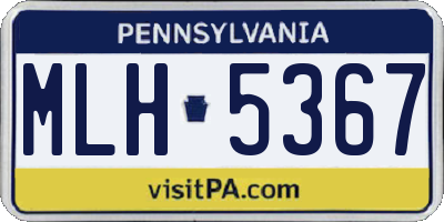 PA license plate MLH5367