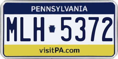 PA license plate MLH5372