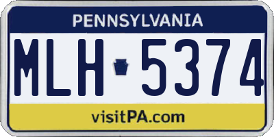 PA license plate MLH5374