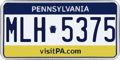 PA license plate MLH5375