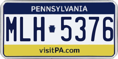 PA license plate MLH5376