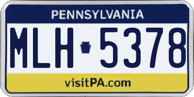 PA license plate MLH5378