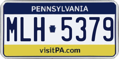 PA license plate MLH5379