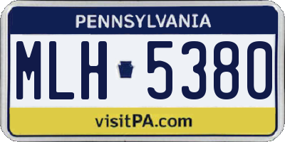 PA license plate MLH5380