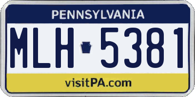 PA license plate MLH5381