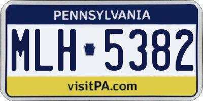 PA license plate MLH5382