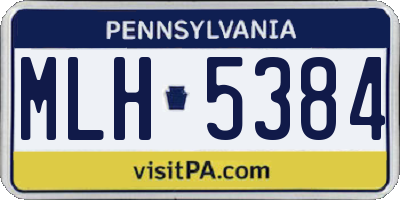 PA license plate MLH5384