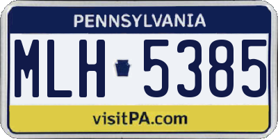 PA license plate MLH5385