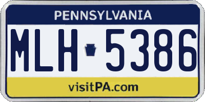 PA license plate MLH5386