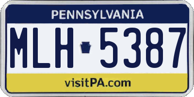 PA license plate MLH5387