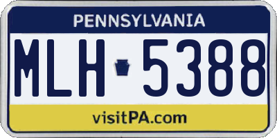 PA license plate MLH5388
