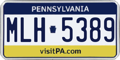 PA license plate MLH5389