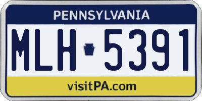 PA license plate MLH5391