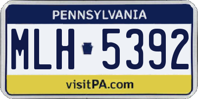 PA license plate MLH5392