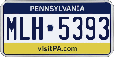 PA license plate MLH5393