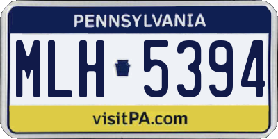 PA license plate MLH5394