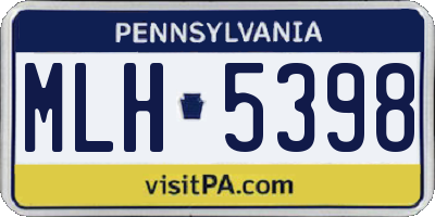 PA license plate MLH5398