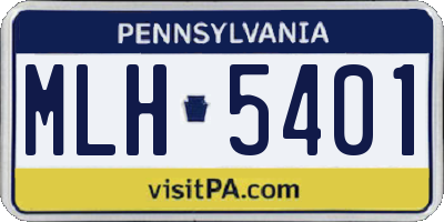 PA license plate MLH5401