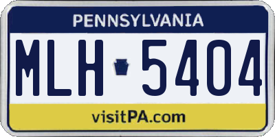 PA license plate MLH5404