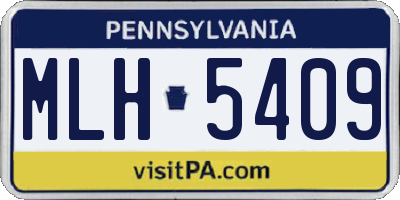 PA license plate MLH5409