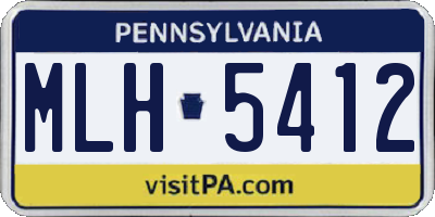 PA license plate MLH5412