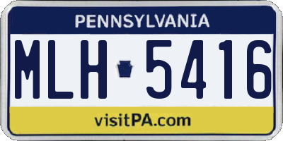 PA license plate MLH5416