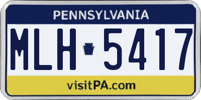 PA license plate MLH5417