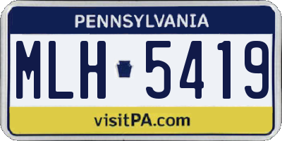 PA license plate MLH5419