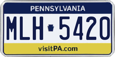 PA license plate MLH5420