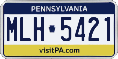 PA license plate MLH5421
