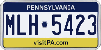 PA license plate MLH5423