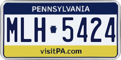 PA license plate MLH5424