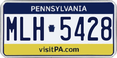 PA license plate MLH5428